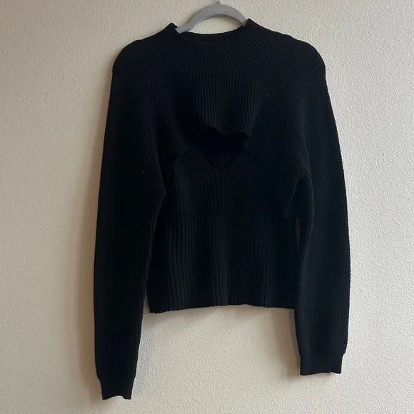 Anthropologie Black Cutout Sweater - Picture 1 of 4
